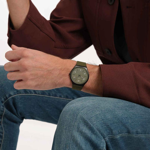 The Watch Boutique Swatch Hint of Pine Ultra-Slim Watch SS07B115