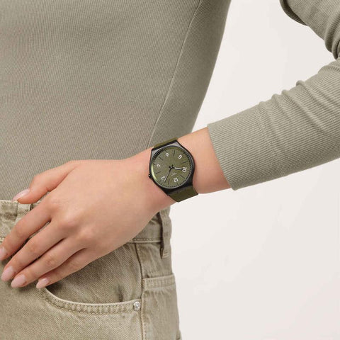 The Watch Boutique Swatch Hint of Pine Ultra-Slim Watch SS07B115