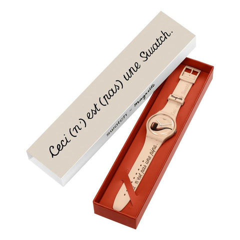 The Watch Boutique Swatch LA TRAHISON DES IMAGES BY RENE MAGRITTE Watch SO29Z124
