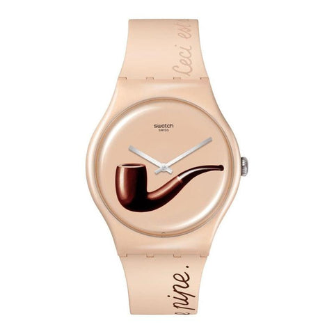 The Watch Boutique Swatch LA TRAHISON DES IMAGES BY RENE MAGRITTE Watch SO29Z124