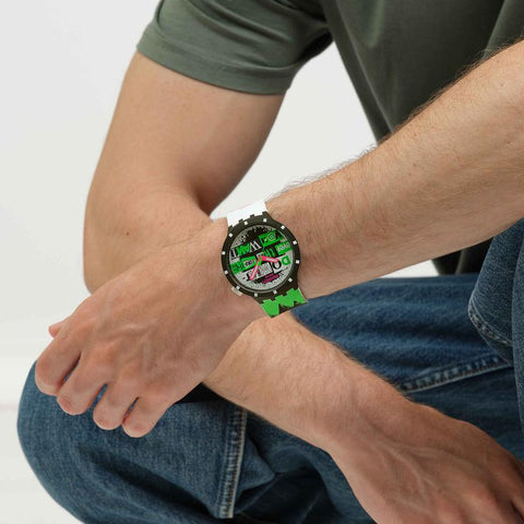 The Watch Boutique Swatch "LASH OUT" Bioceramic Watch SB03B701