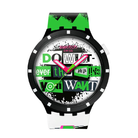 The Watch Boutique Swatch "LASH OUT" Bioceramic Watch SB03B701