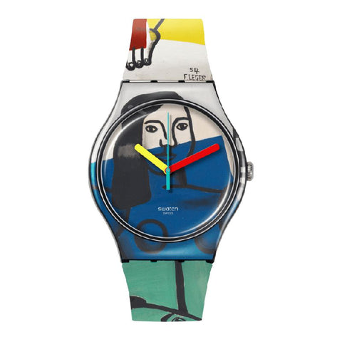The Watch Boutique Swatch LEGER'S TWO WOMEN HOLDING FLOWERS Watch SUOZ363