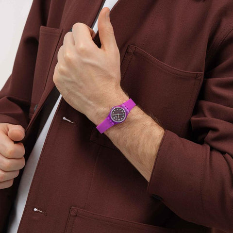 The Watch Boutique Swatch Magenta Weave Watch LV122