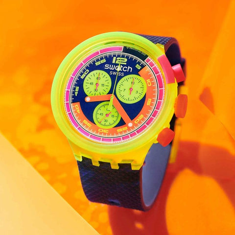 The Watch Boutique Swatch NEON TO THE MAX Watch SB06J100