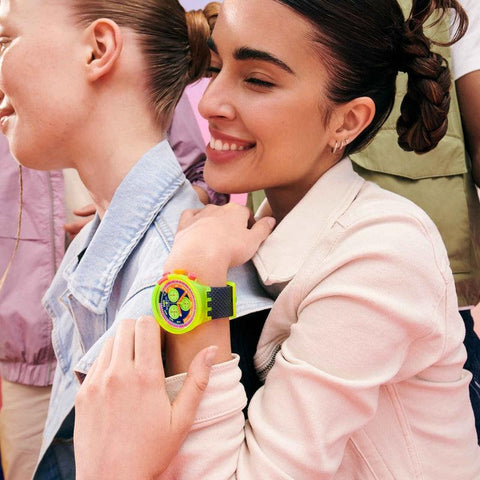 The Watch Boutique Swatch NEON TO THE MAX Watch SB06J100