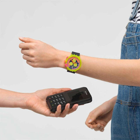 The Watch Boutique Swatch Neon To The Max Pay! Watch - SB06J101-6000