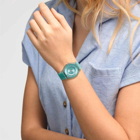 The Watch Boutique Swatch PASTELICIOUS TEAL Watch SS08L100