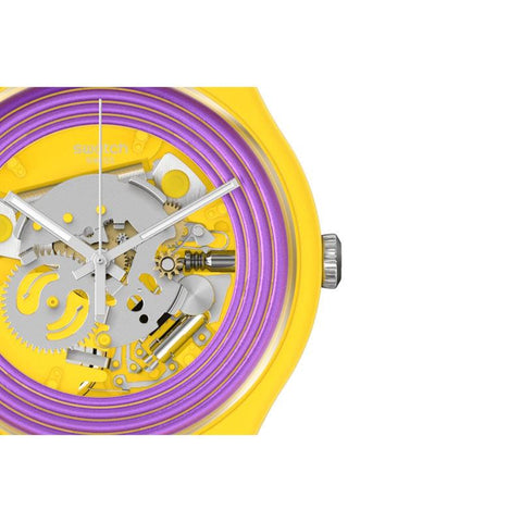 The Watch Boutique Swatch PURPLE RINGS YELLOW Watch SO29J100