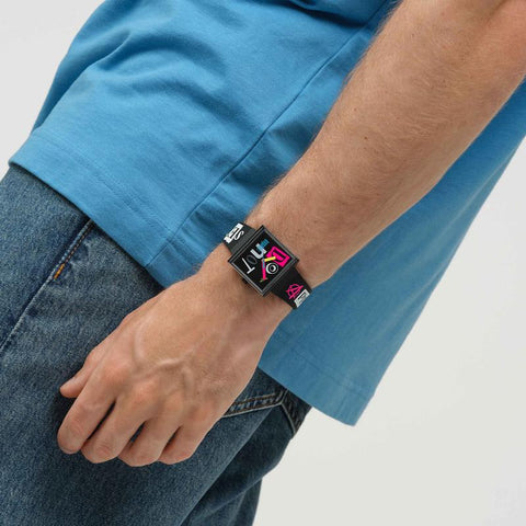 The Watch Boutique Swatch Pierced Edge Black Bioceramic Watch SO34B100