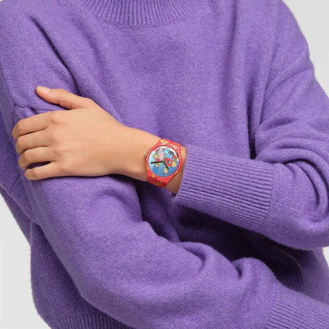 The Watch Boutique Swatch THE SIMPSONS COLLECTION WONDROUS WINTER WONDERLAND Watch SUOZ361