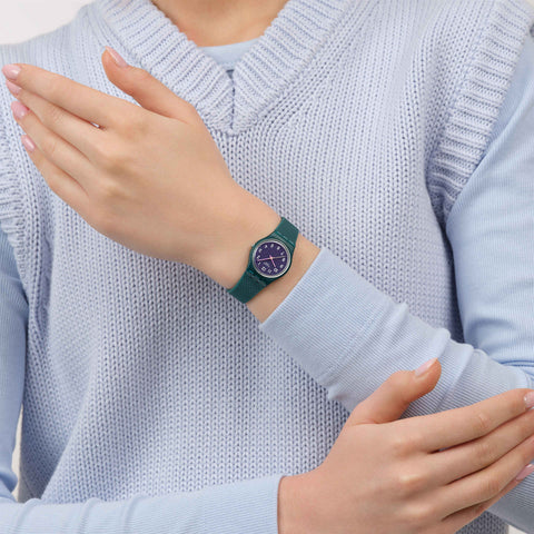 The Watch Boutique Swatch Teal Weave Watch LL127