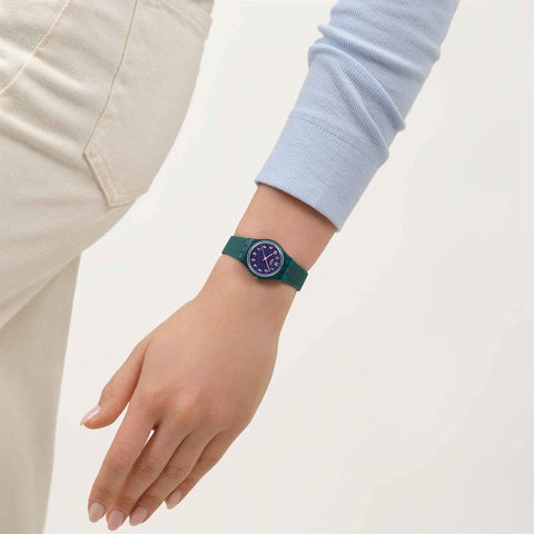 The Watch Boutique Swatch Teal Weave Watch LL127