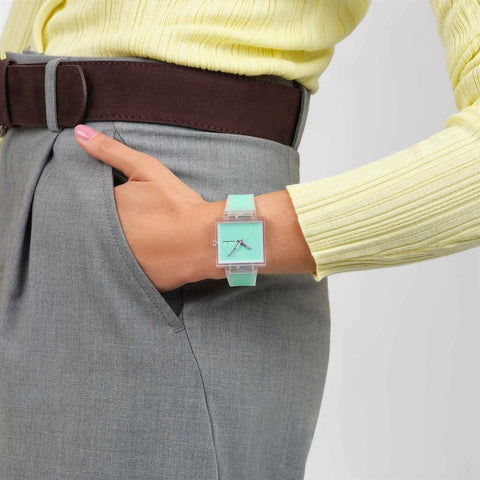 The Watch Boutique Swatch What If… See Thru Mint Watch - SO38K702