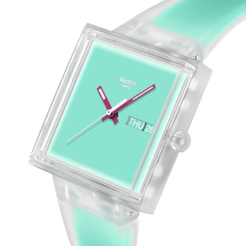 The Watch Boutique Swatch What If… See Thru Mint Watch - SO38K702