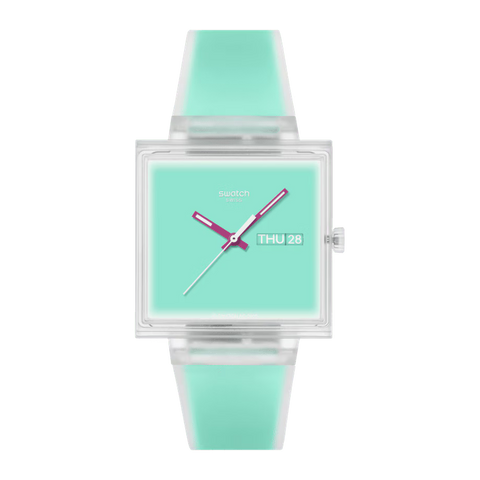 The Watch Boutique Swatch What If… See Thru Mint Watch - SO38K702