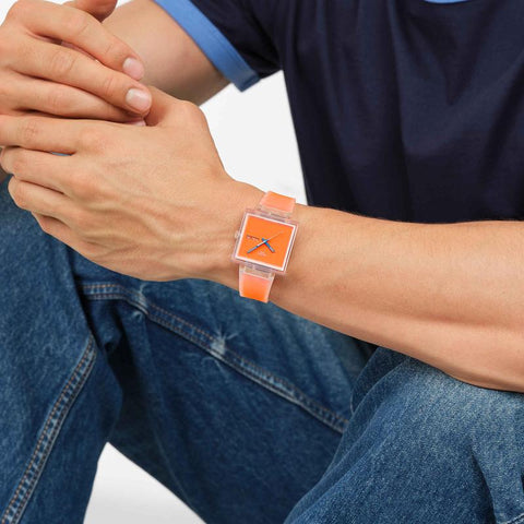The Watch Boutique Swatch What If...See Thru Orange Watch - SO38K704