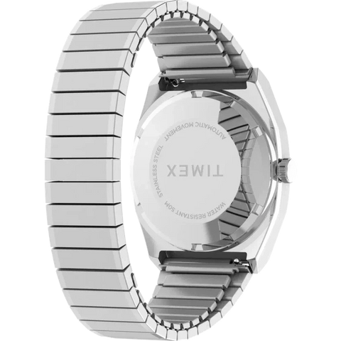 The Watch Boutique TIMEX Automatic 1983 E-Line Re-issue 34mm Stainless Steel Expansion Band Watch