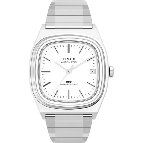 The Watch Boutique TIMEX Automatic 1983 E-Line Re-issue 34mm Stainless Steel Expansion Band Watch