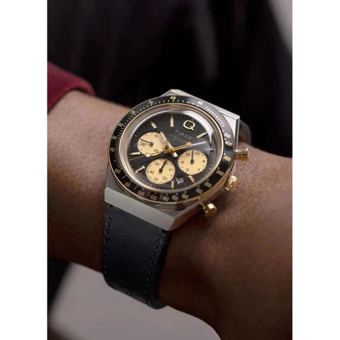 The Watch Boutique TIMEX Chronograph 40mm Leather Strap Watch