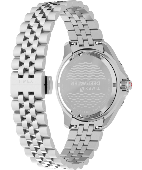 Timex Deepwater Meridian 200 Automatic GMT Stainless Steel Bracelet Watch Blue Dial