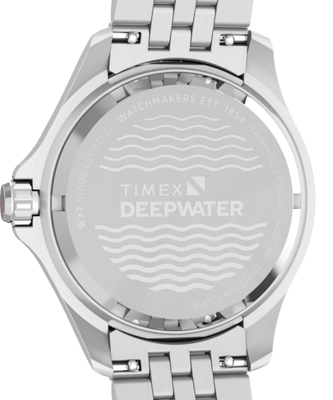 Timex Deepwater Meridian 200 Automatic GMT Stainless Steel Bracelet Watch Green Dial