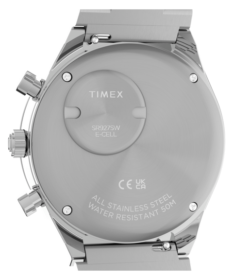 Timex Q Timex Chronograph Stainless Steel Bracelet Watch Green Dial