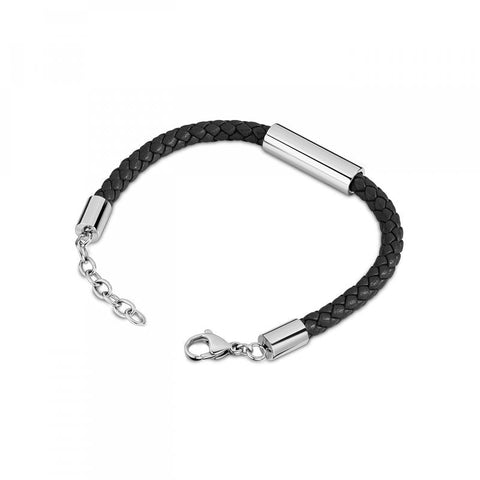 The Watch Boutique Timberland Baxter Lake Black Leather Bracelet