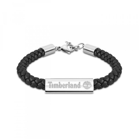 The Watch Boutique Timberland Baxter Lake Black Leather Bracelet