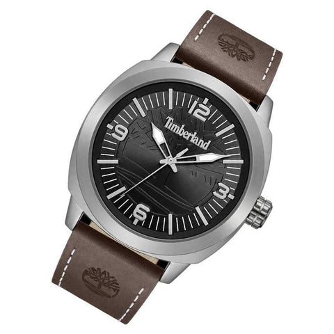 The Watch Boutique Timberland Brown Leather Black Dial Men's Watch
