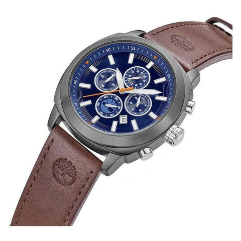 The Watch Boutique Timberland Brown Leather Blue Dial Men's Watch