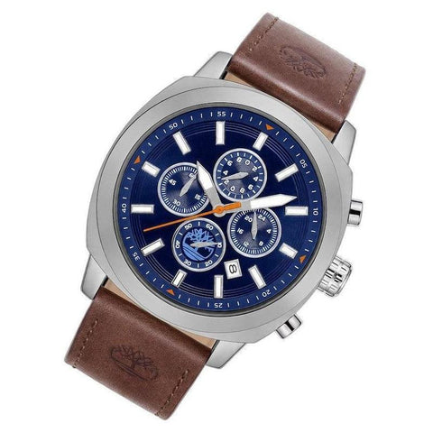 The Watch Boutique Timberland Brown Leather Blue Dial Men's Watch