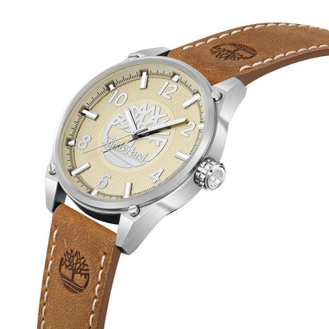 The Watch Boutique Timberland Caratunk 3 Hands Tan Leather Strap Watch