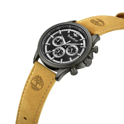 The Watch Boutique Timberland Hampton Harbour Multifunction Brown Leather Strap Watch