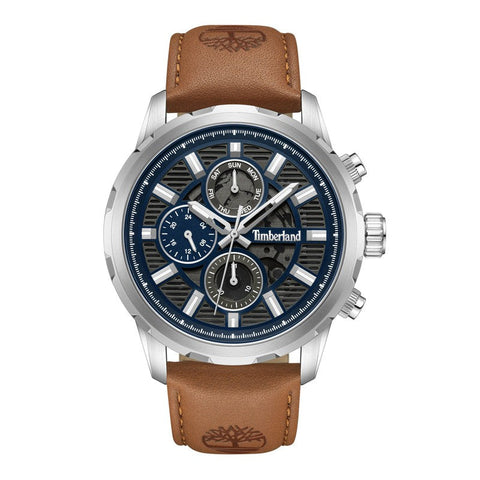 The Watch Boutique Timberland Hampton Harbour Multifunction Brown Leather Strap Watch