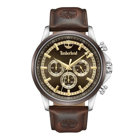 The Watch Boutique Timberland Hampton Harbour Multifunction Brown Leather Strap Watch