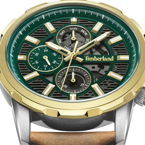 The Watch Boutique Timberland Hampton Harbour Multifunction Green Leather Strap Watch