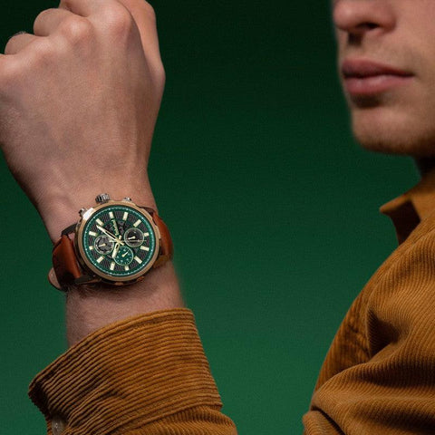 The Watch Boutique Timberland Hampton Harbour Multifunction Green Leather Strap Watch