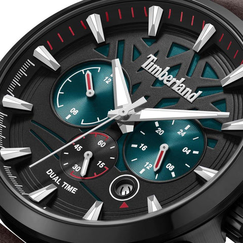 The Watch Boutique Timberland Henniker II Black and Turquoise Sunburst Men's Watch