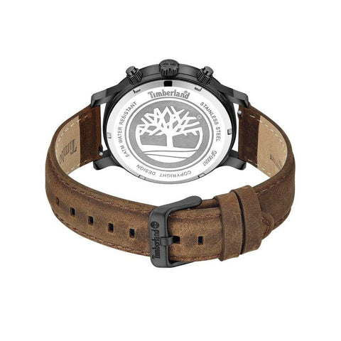 The Watch Boutique Timberland Henniker II Multifunction Brown Leather Strap Watch