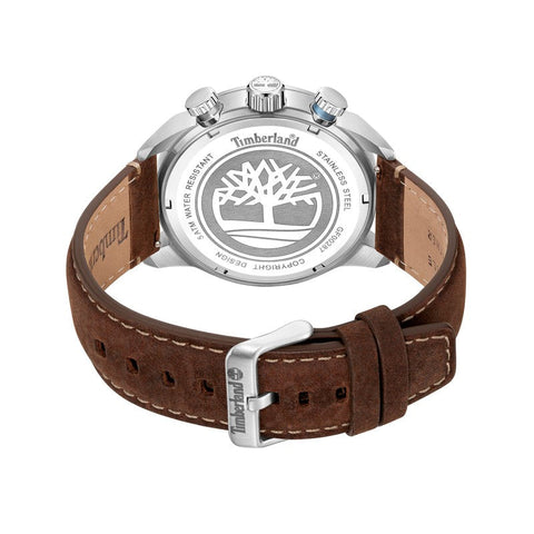 The Watch Boutique Timberland Henniker II Multifunction Brown Leather Strap Watch