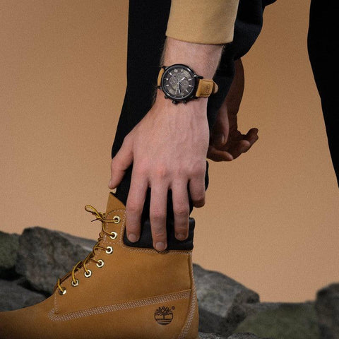 The Watch Boutique Timberland Henniker II Multifunction Tan Leather Strap Watch