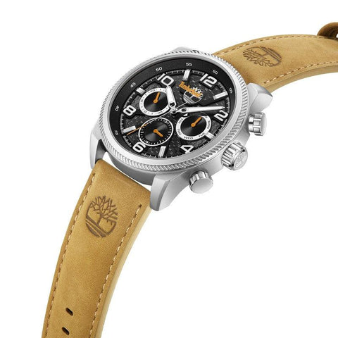 The Watch Boutique Timberland Henniker II Multifunction Tan Leather Strap Watch