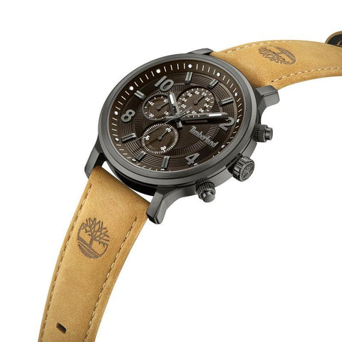 The Watch Boutique Timberland Henniker II Multifunction Tan Leather Strap Watch