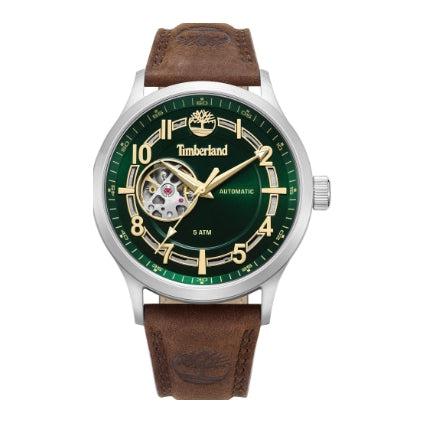 The Watch Boutique Timberland Langerbuck 3 Hands Chronograph Brown Leather Strap Watch