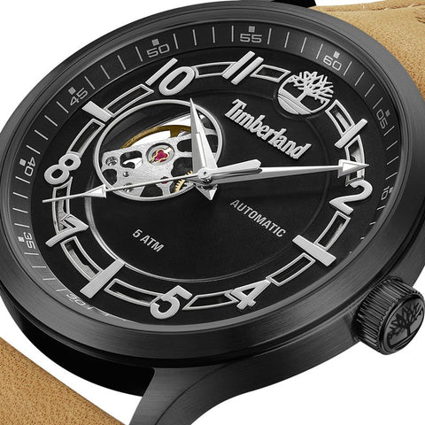 The Watch Boutique Timberland Langerbuck Automatic Brown Leather Strap Watch