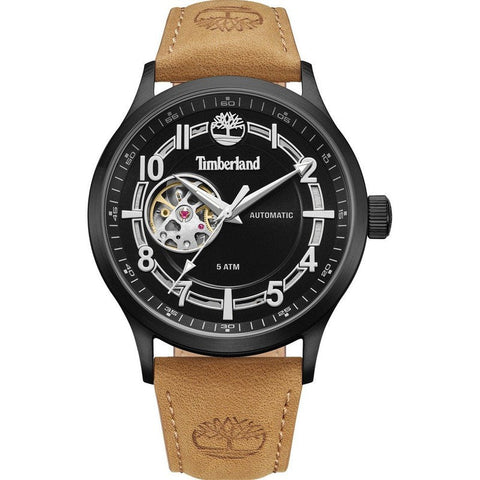 The Watch Boutique Timberland Langerbuck Automatic Brown Leather Strap Watch