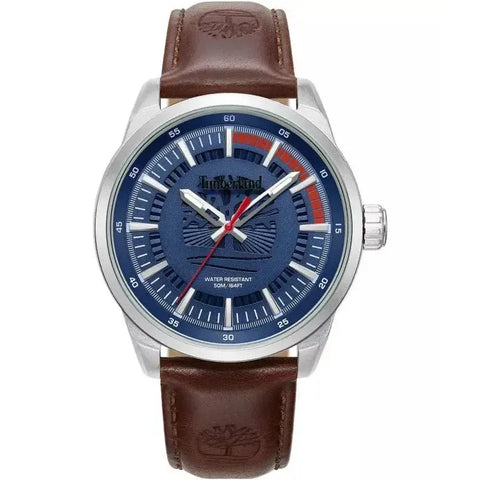 The Watch Boutique Timberland Lanigan Blue Dial Leather Strap Watch