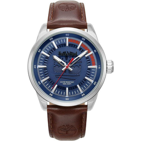 The Watch Boutique Timberland Lanigan Blue Dial Leather Strap Watch