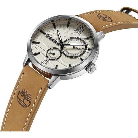 The Watch Boutique Timberland Multifunction Beige Leather Strap Watch